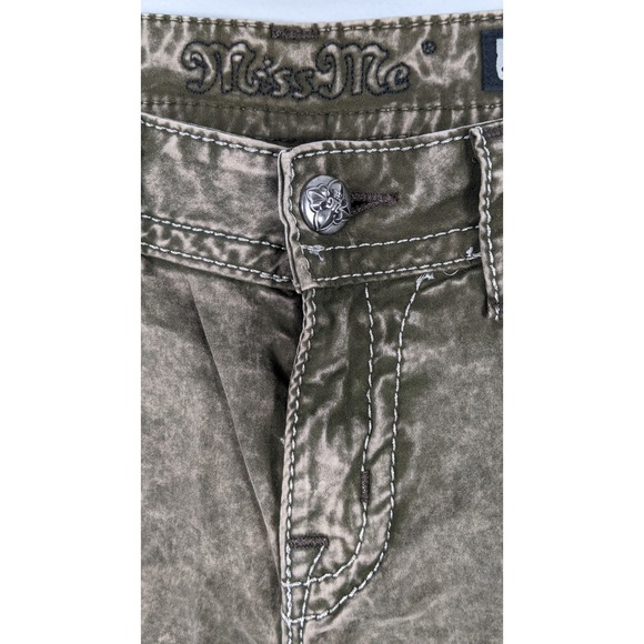Miss Me Women's Jeans 27 โ Brown Embroidered Back Pockets,โ Button Fly - Picture 13 of 16